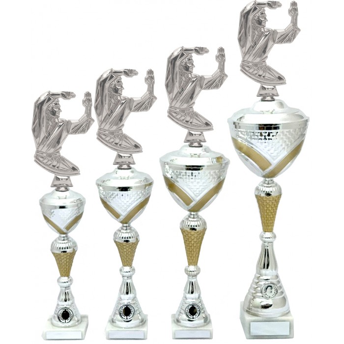 MARTIAL ARTS METAL TROPHY  - AVAILABLE IN 4 SIZES